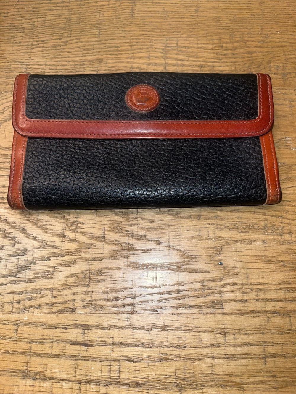 Vintage Dooney & Bourke Leather Wallet Black & Brown